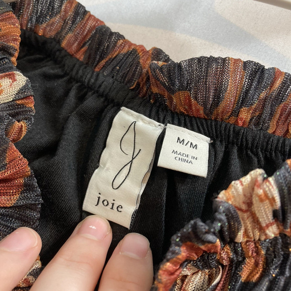 Joie Women's Floral Pleated Blouse Size M Victorian Whimsigoth Old Money‎ Career - Picture 5 of 11